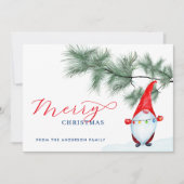 Schattigee grappige vrolijke kerstkabouters feestdagenkaart (Voorkant)