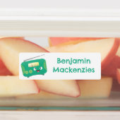 Schattigee grappige vrolijke retro radio cartoon g labels (Aangebracht)