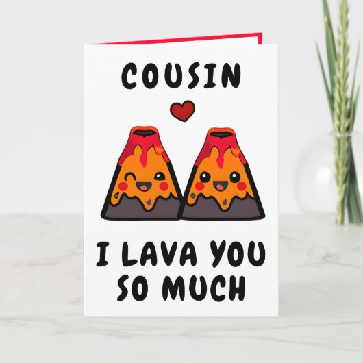Schattigee Grappige Vulkaan Lava Cousin Happy Birt Bedankkaart (Voorkant)