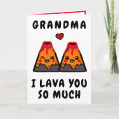 Schattigee Grappige Vulkaan Lava Grootmoeder Happy Bedankkaart (Voorkant)