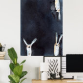 Schattigee grappige waterverf haes abstract ontwer poster (Thuiskantoor)