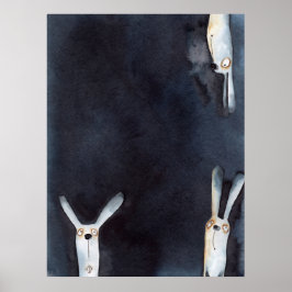 Schattigee grappige waterverf haes abstract ontwer poster