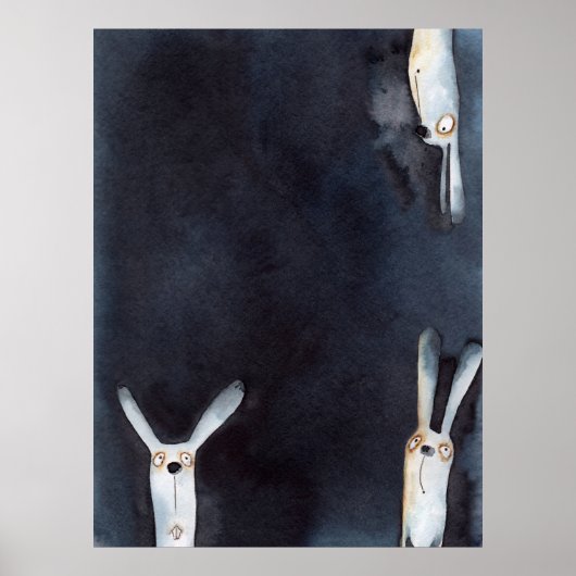 Schattigee grappige waterverf haes abstract ontwer poster (Voorkant)