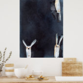 Schattigee grappige waterverf haes abstract ontwer poster (Keuken)