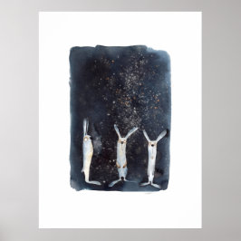 Schattigee grappige waterverf haes abstract ontwer poster
