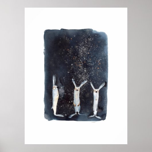 Schattigee grappige waterverf haes abstract ontwer poster (Voorkant)