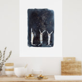 Schattigee grappige waterverf haes abstract ontwer poster (Keuken)