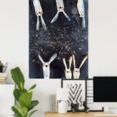 Schattigee grappige waterverf haes abstract ontwer poster (Thuiskantoor)