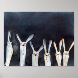 Schattigee grappige waterverf haes abstract ontwer poster