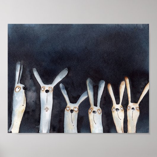 Schattigee grappige waterverf haes abstract ontwer poster (Voorkant)