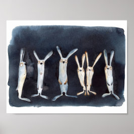 Schattigee grappige waterverf haes abstract ontwer poster