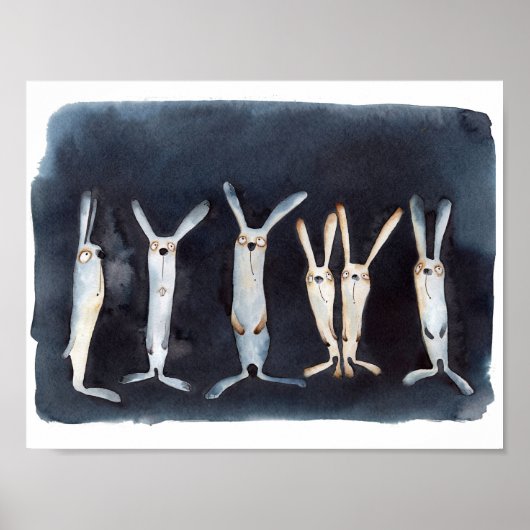 Schattigee grappige waterverf haes abstract ontwer poster (Voorkant)