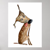 Schattigee grappige waterverf hond illustratie dec poster (Voorkant)