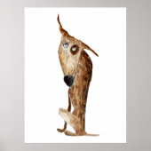Schattigee grappige waterverf hond illustratie dec poster (Voorkant)