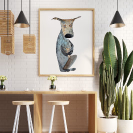 Schattigee grappige waterverf hond illustratie dec poster