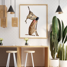 Schattigee grappige waterverf hond illustratie dec