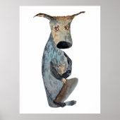Schattigee grappige waterverf hond illustratie dec poster (Voorkant)