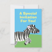 Schattigee grappige zebra running cartoon verjaard kaart (Achterkant)