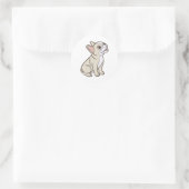 Schattigee grappige zittende Franse Bulldog Ronde Sticker (Tas)
