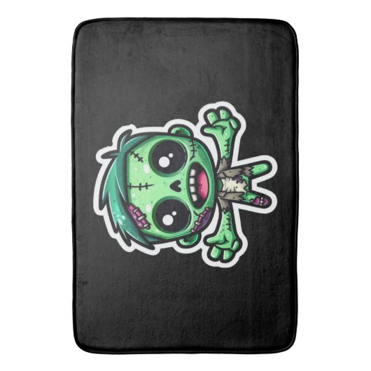 Schattigee, grappige zombie badmat (Voorkant Verticaal)