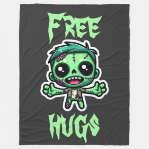 Schattigee, grappige zombie fleece deken