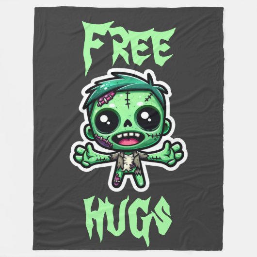 Schattigee, grappige zombie fleece deken (Voorkant)