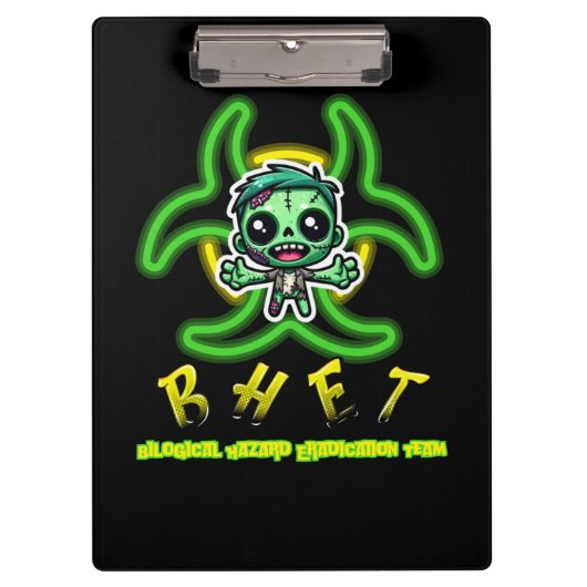Schattigee, grappige zombie klembord (Voorkant)