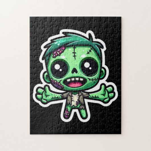 Schattigee, grappige zombie legpuzzel (Verticaal)