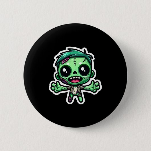 Schattigee, grappige zombie ronde button 5,7 cm (Voorkant)