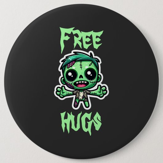 Schattigee, grappige zombie ronde button 6,0 cm (Voorkant)