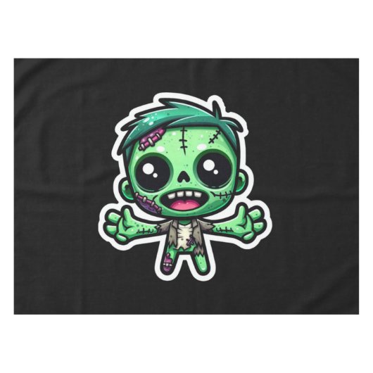 Schattigee, grappige zombie tafelkleed (Voorkant (Horizontaal))