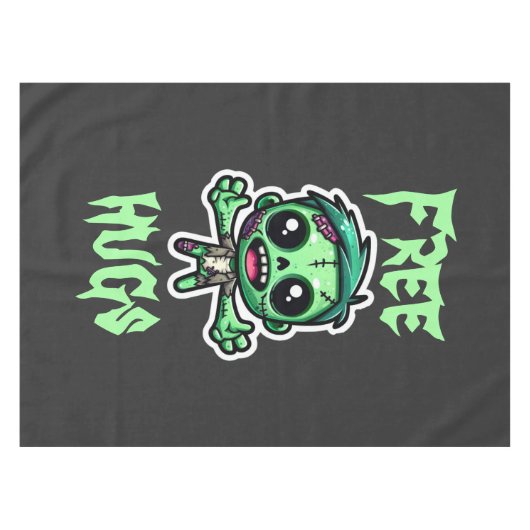 Schattigee, grappige zombie tafelkleed (Voorkant (Horizontaal))