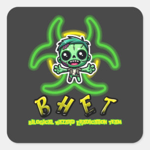 Schattigee, grappige zombie vierkante sticker