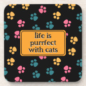 Schattigee grappige zwarte kattenpoot bier onderzetter (Voorkant)