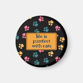 Schattigee grappige zwarte kattenpoot magneet