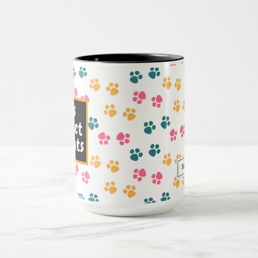 Schattigee grappige zwarte kattenpoot mok (Midden)