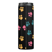 Schattigee grappige zwarte kattenpoot thermosbeker (Achterkant)