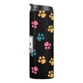 Schattigee grappige zwarte kattenpoot thermosbeker (Geroteerd rechts)