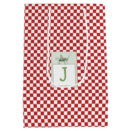 Schattigee Grasshopper Bug Thema Aangepaste Verjaa Medium Cadeauzakje (Achterkant)