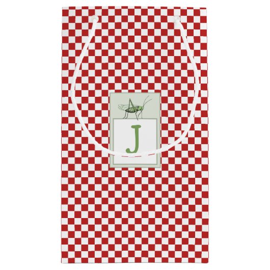 Schattigee Grasshopper Bug Thema Verjaardagsfeestg Klein Cadeauzakje (Achterkant)