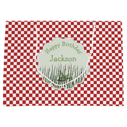 Schattigee Grasshopper Insect Verjaardag Groot Cadeauzakje (Voorkant)