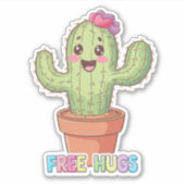 Schattigee gratis knuffels Cactus Sticker (Voorkant)