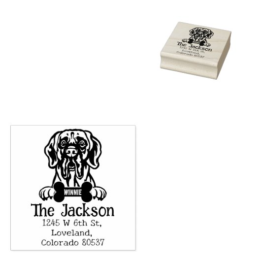 Schattigee Great Dane Dog Retouradres Rubberstempel (Gestempeld)