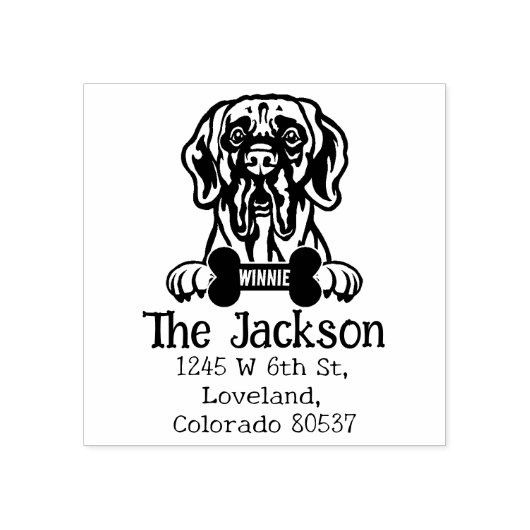 Schattigee Great Dane Dog Retouradres Rubberstempel (Afrduk)