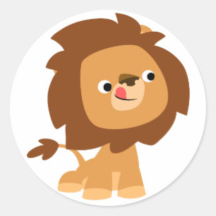 Schattigee Greedy Cartoon Leeuw Sticker