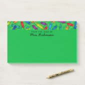 Schattigee Green Crayons Teacher Van het Bureau va Post-it® Notes (Op bureau)
