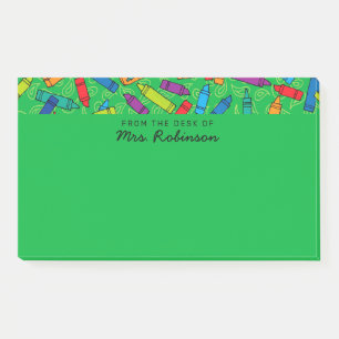 Schattigee Green Crayons Teacher Van het Bureau va Post-it® Notes
