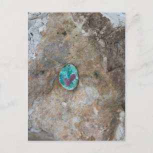 Schattigee Green Heart Rock op Burlington, Iowa Ri Briefkaart