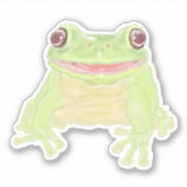 Schattigee Green Tree Frog - enkele aangepaste ges Sticker (Voorkant)