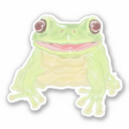 Schattigee Green Tree Frog - enkele aangepaste ges Sticker